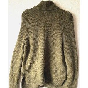 Women's Size Medium Madewell Turtleneck Wool Blend Sweater Green
